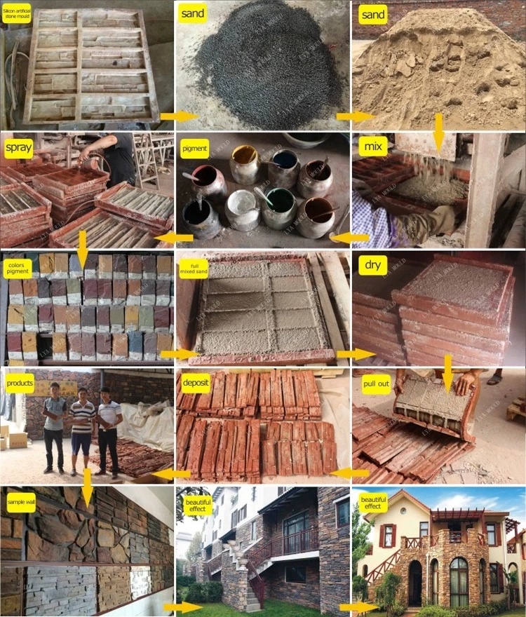 Natural Fossil Stone Tiles Mould Artificial Culture Stone Artificial Stone Molds