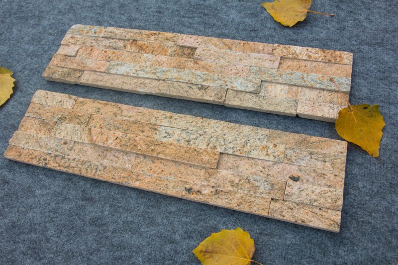 Yellow Sandstone Exterior Decorative Stacked Stone Wall Cladding Cement Stone