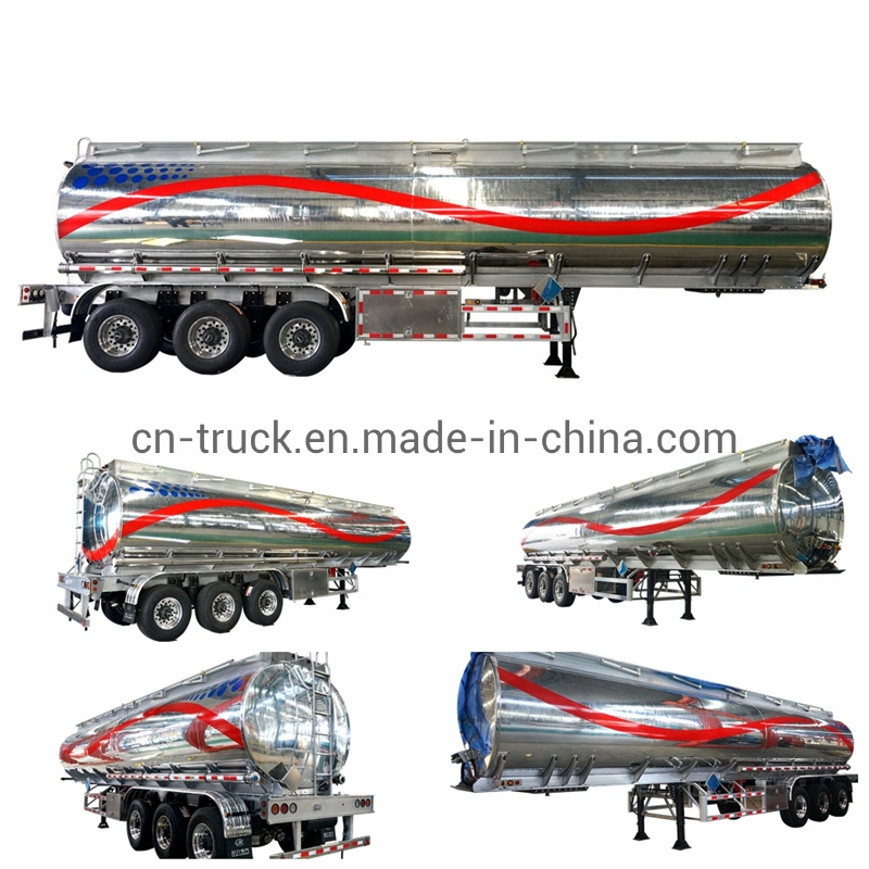 42000L 3axles Single Tyre Aluminum Alloy Fuel Tank Trailer Fuel Tank