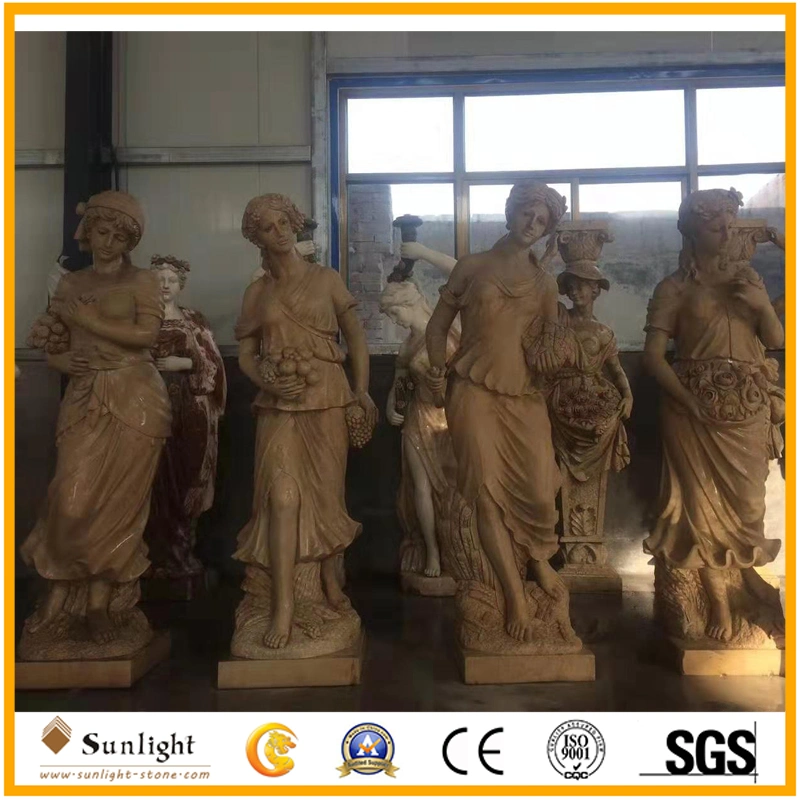 Skillful Manufacture White Marble Four Season White Marble Stone Statue Sculpture Garden Decoration