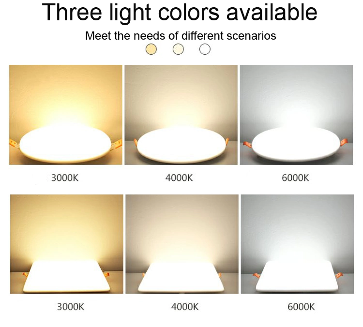 24W Square LED Recessed Panel Light Aluminum Downlight Ultra-Thin Frameless Panel Light