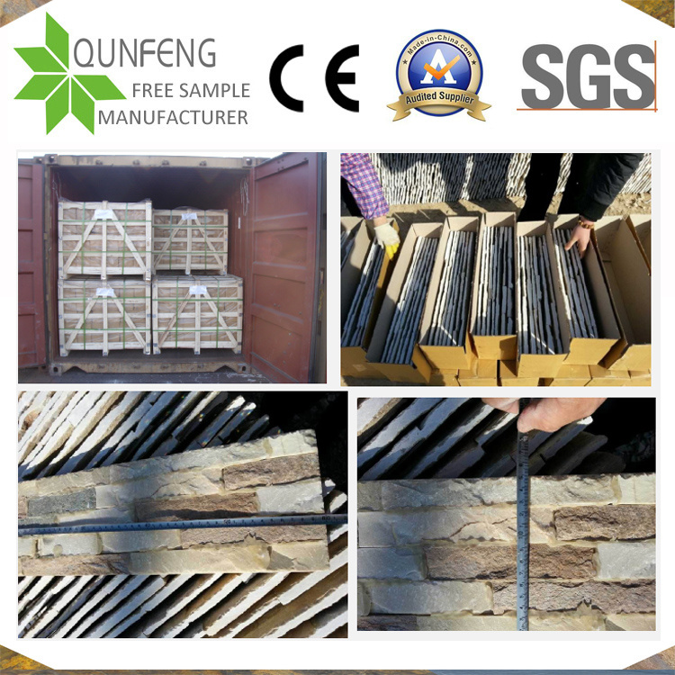 on Sale/ Popular P014 Golden Honey Slate Cultured Stone, Thin Cut Stacked Stone Veneer
