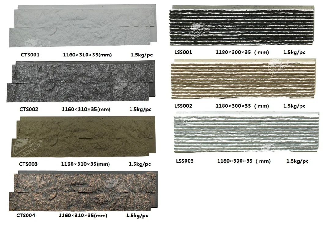 Artificial Polyurethane Fuax Stacked Brick Stone Ledger Cladding Rock Painting