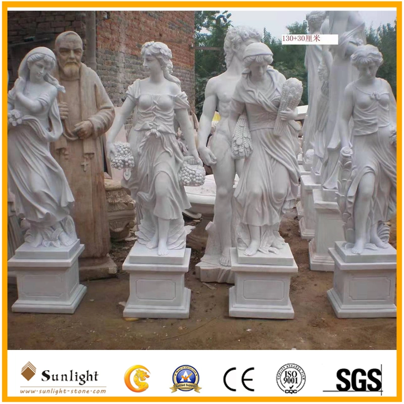 Skillful Manufacture White Marble Four Season White Marble Stone Statue Sculpture Garden Decoration