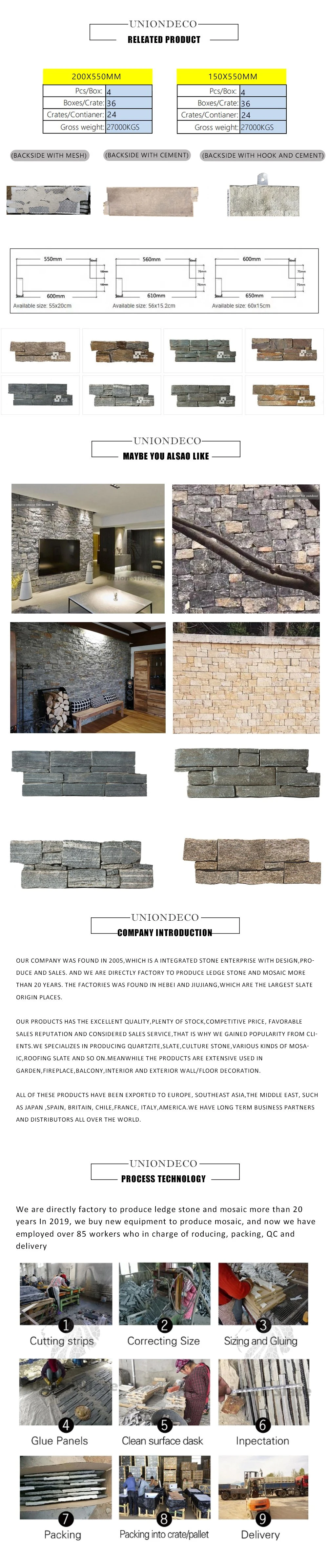 Culture Stone Loose Stone Mix Grey Stacked Panel Decoration Natural Stone Wall Cladding Cement Stone