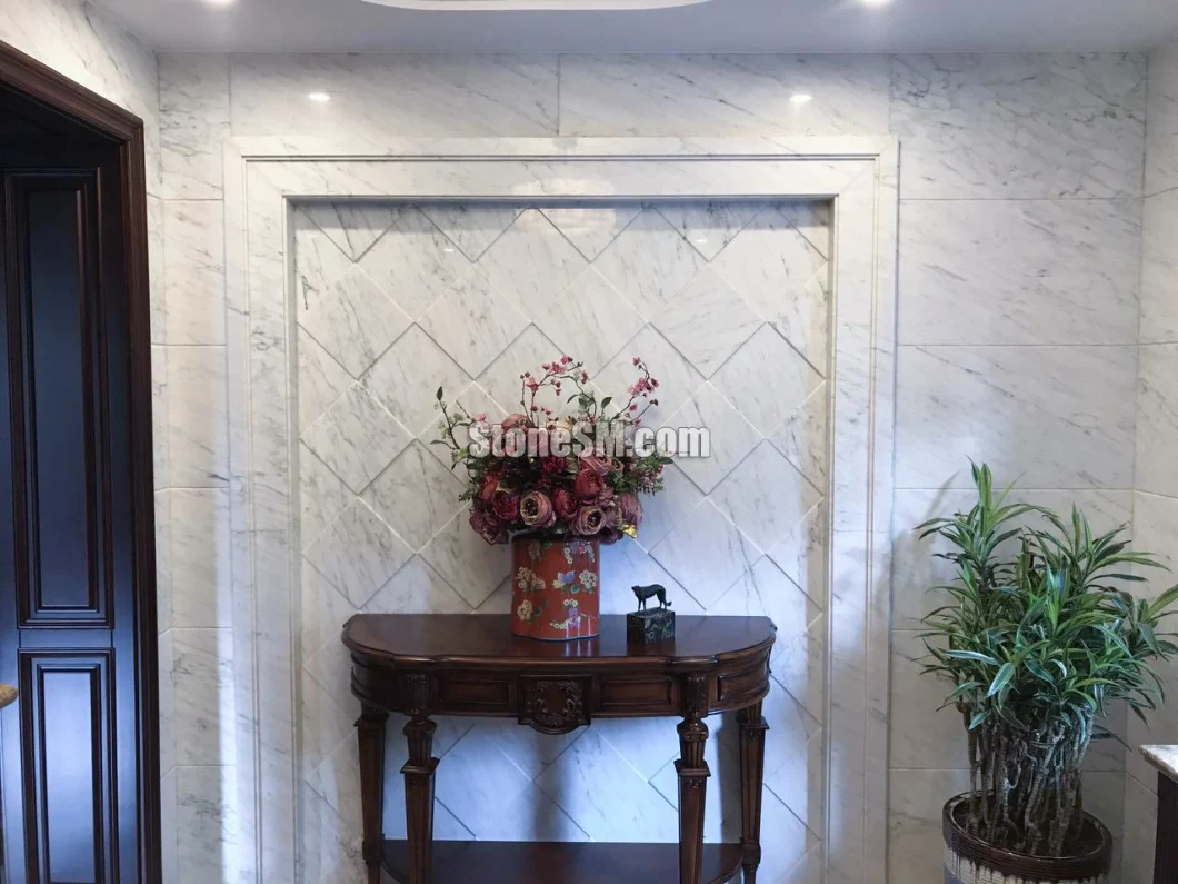 Book Matched Hot Sale Polished Natural Stone Jade White Marble Slab Domestic Arabescato Marble