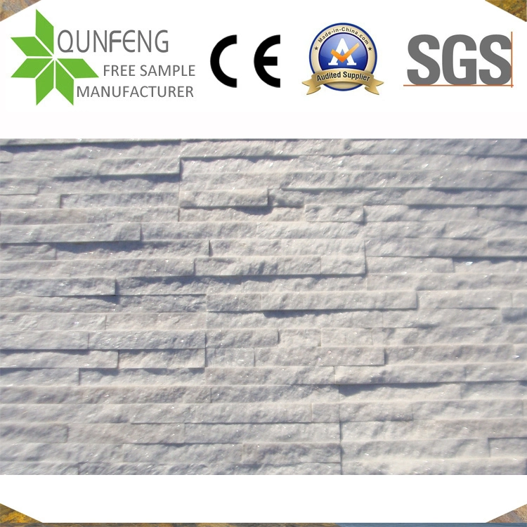 White Quartzite Ledgestone Veneer Cladding Split Face Culture Stone