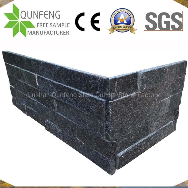 Black Ledgestone Veneer Quartzite Split Face Culture Stone