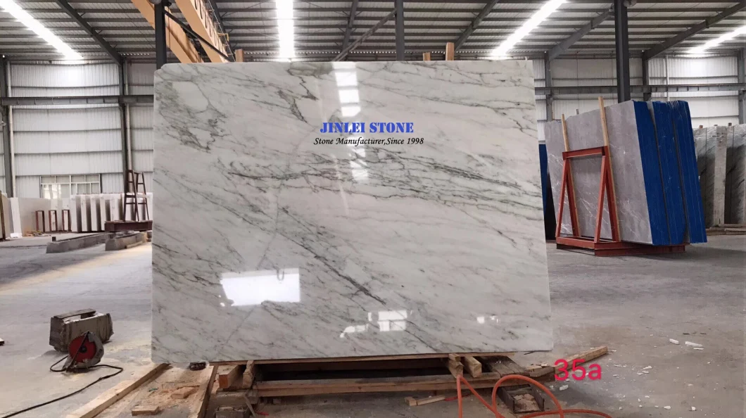 Book Matched Hot Sale Polished Natural Stone Jade White Marble Slab Domestic Arabescato Marble