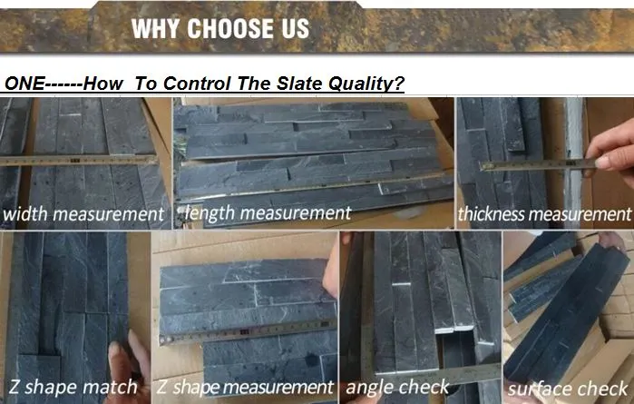 China Natural Black Culture Stone Panel Slate Wall Tile