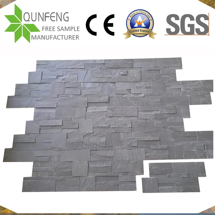 China Natural Split Face Stone Black Culture Slate Wall Cladding