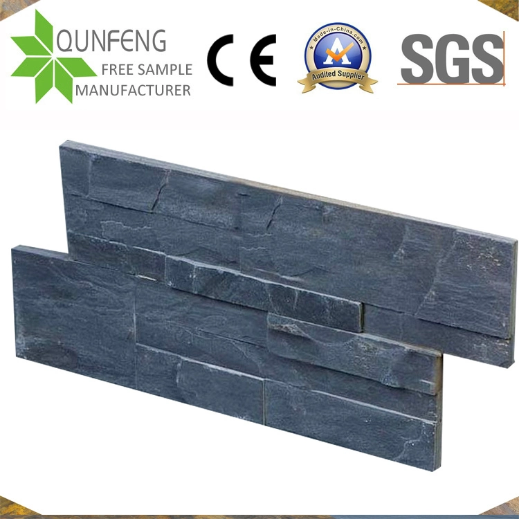 China Natural Split Face Stone Black Culture Slate Wall Cladding