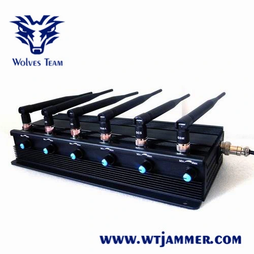 Adjustable 3G4g High Power Cell Phone Jammer with 6 Powerful Antenna (4G LTE + 4G Wimax)