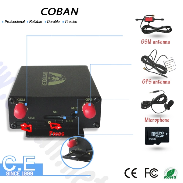 Coban GPS Vehicles Cars Fleet Tracking Tk105b GPS Tracker with Camera and Temperature Sensor