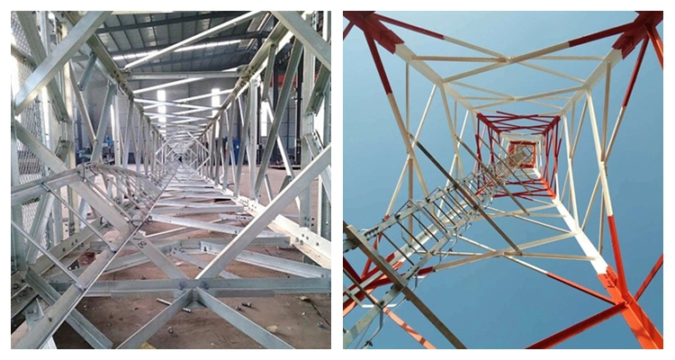 Telecom 4G 5g Galvanized Self Supporting Steel Lattice Radio Microwave WiFi Angular Antenna Tower for Telecommunication