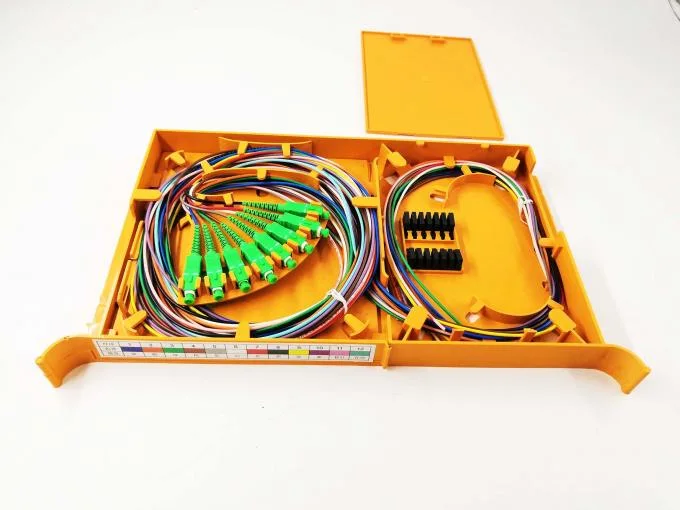 Optical Fiber ABS Plastic 12 Colored Pigtails Optical Splice Tray Cassette