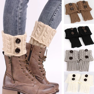 Women Winter Short Boots Socks Cuff Knitting Leg Warmers Socks