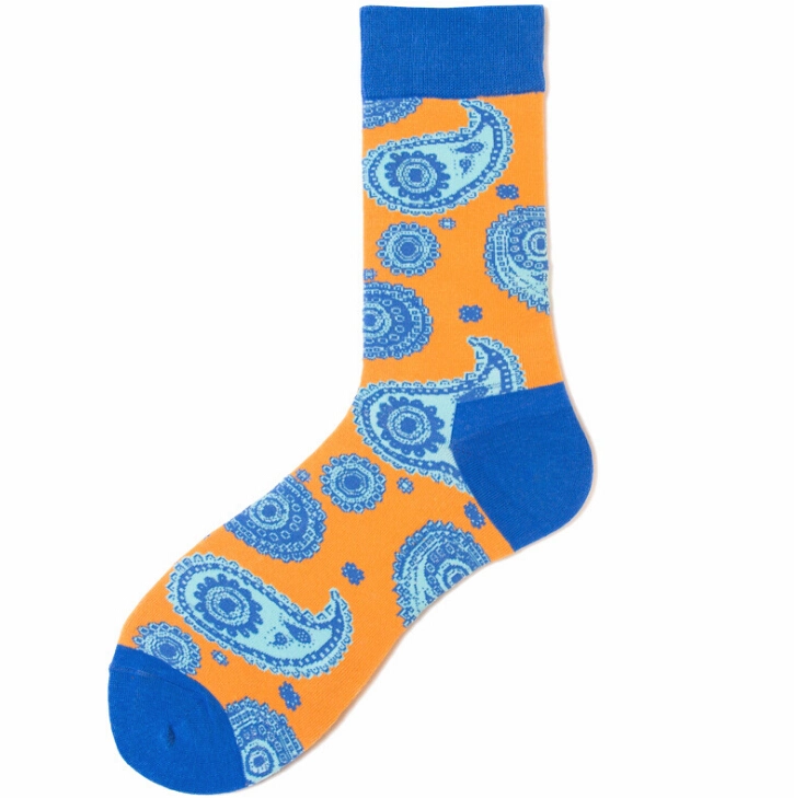 New Korean Style Cotton Happy Jacquard Paisley Socks