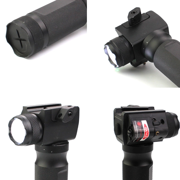 Tactical Aluminum Hand Fore Grip Red Laser Flashlight with T6 600 Hight Hard Lumens LED Light