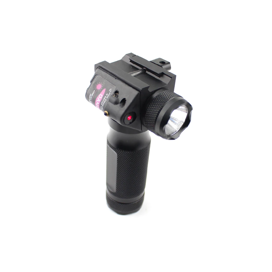 Tactical Aluminum Hand Fore Grip Red Laser Flashlight with T6 600 Hight Hard Lumens LED Light