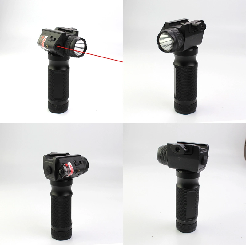 Tactical Aluminum Hand Fore Grip Red Laser Flashlight with T6 600 Hight Hard Lumens LED Light