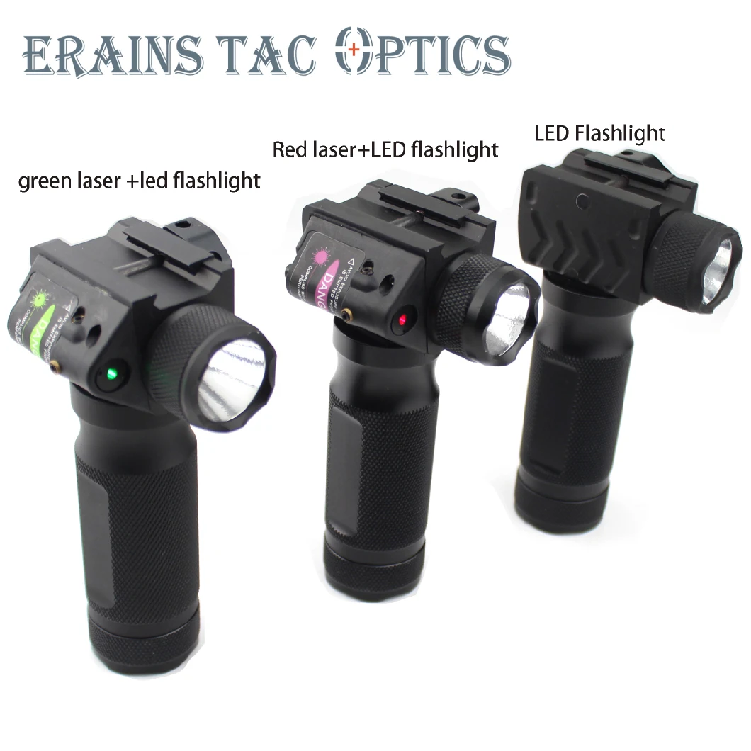 Tactical Aluminum Hand Fore Grip Red Laser Flashlight with T6 600 Hight Hard Lumens LED Light