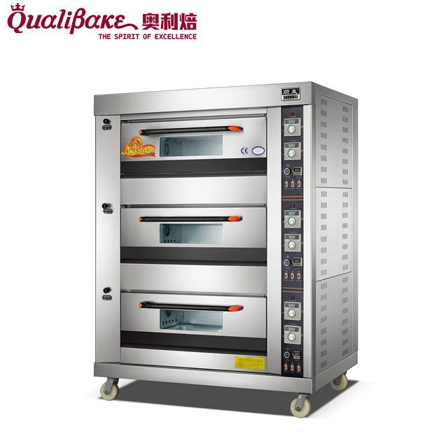 Long Life Using Economic Deck Oven 2 Deck 4 Tray Gas Deck Oven