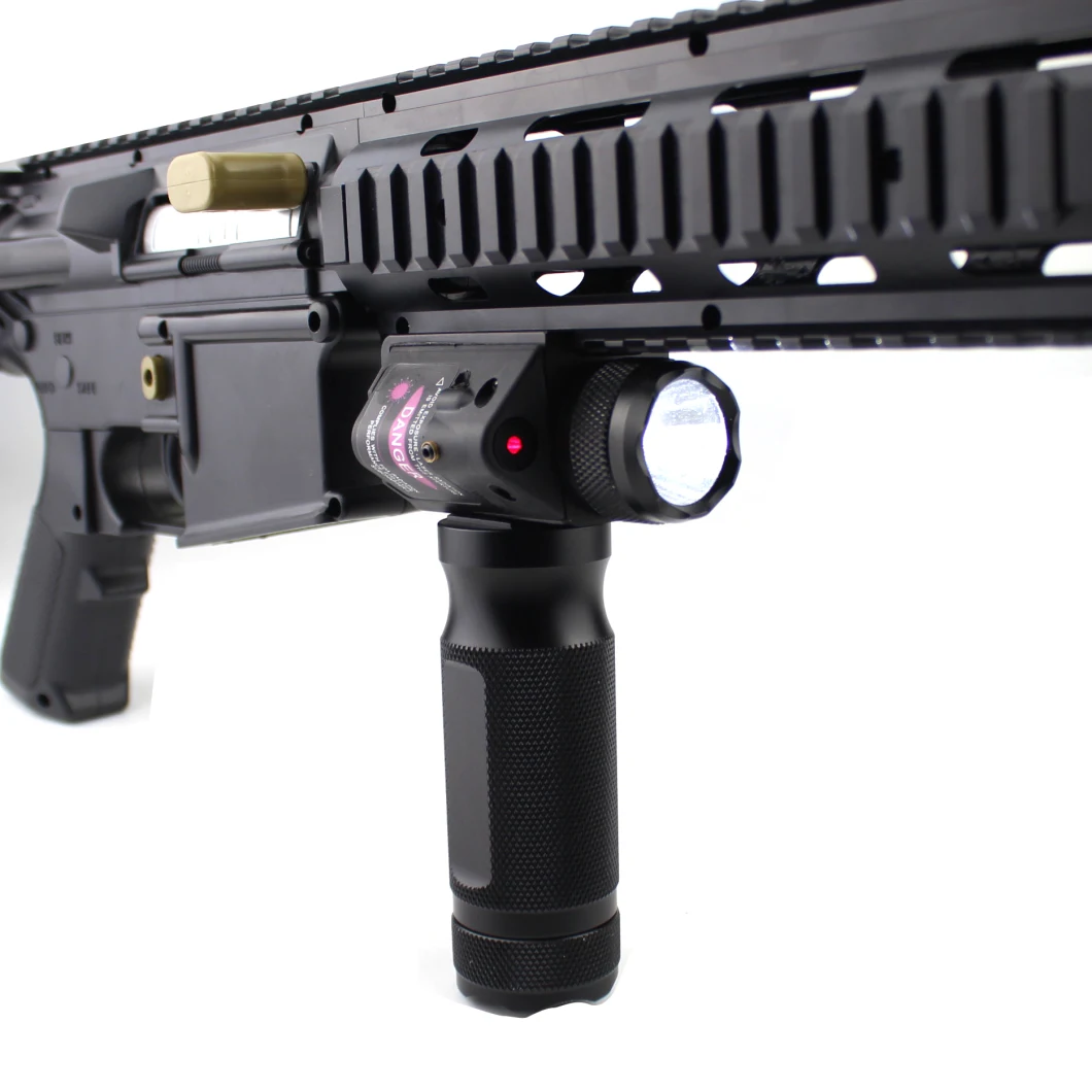 Tactical Aluminum Hand Fore Grip Red Laser Flashlight with T6 600 Hight Hard Lumens LED Light