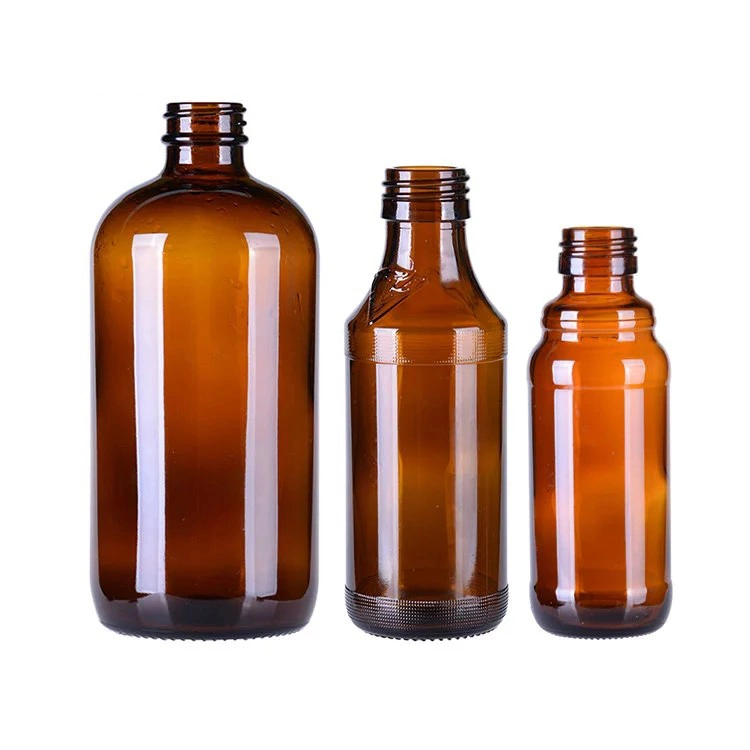 Amber Glass Medicine Pill Bottle Capsules Health Care Medicine Bottle