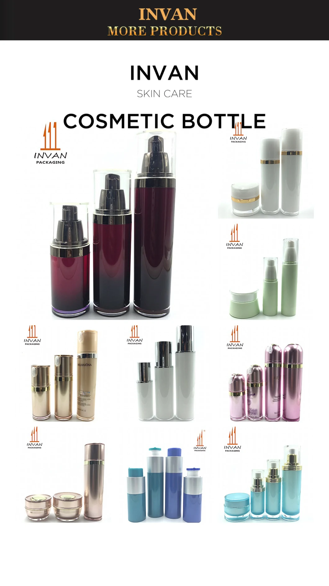 30ml 40ml 100ml 120ml Cosmetic Bottle Acrylic Bottle Plastic Bottle Lotion Bottle Toner Bottle