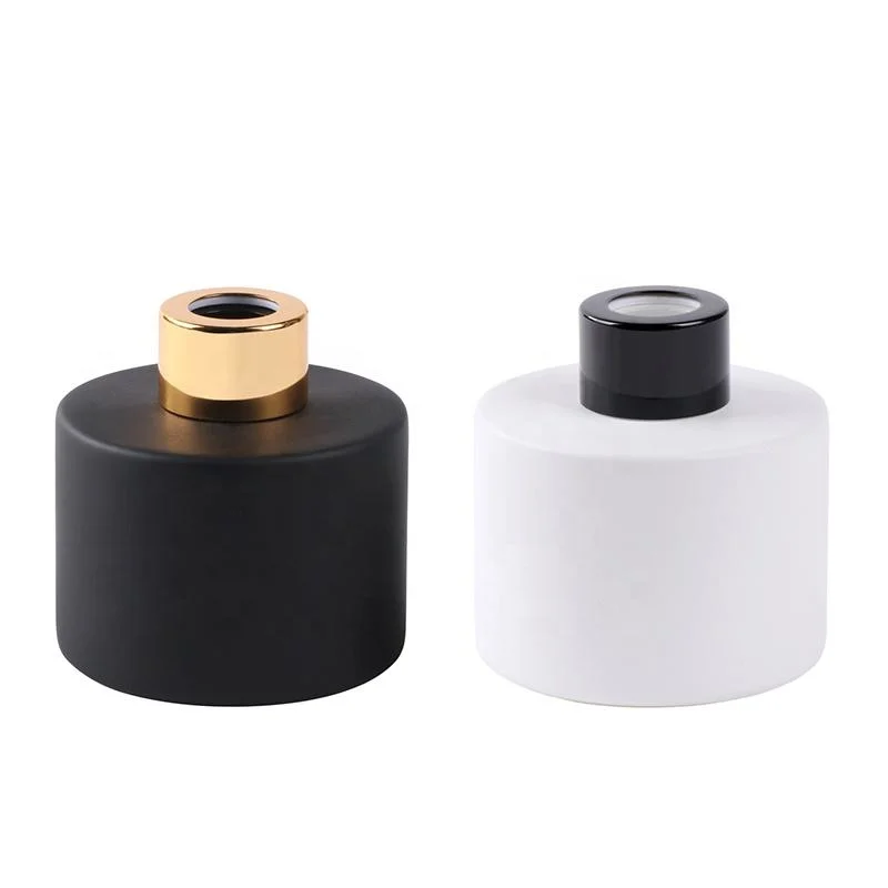 100ml Classic Matte Black White Round Reed Glass Diffuser Bottle Perfume Bottle