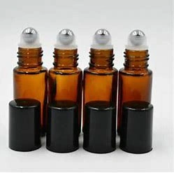 5-10ml Glass Roller Ball Perfume Bottles, Cobalt Blue, Amber, Clear Color Bottles