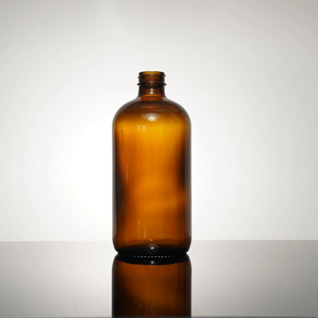 500ml Amber Boston Glass Bottle with Screw Cap for Liquid Medicine