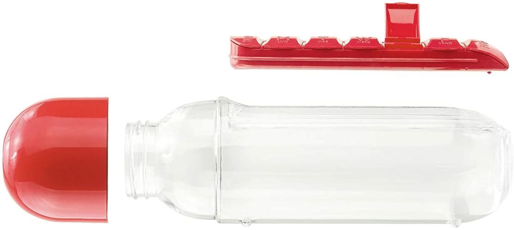 BPA Free Weekly Seven Compartments Drinking Bottle with Pill Box Organizer