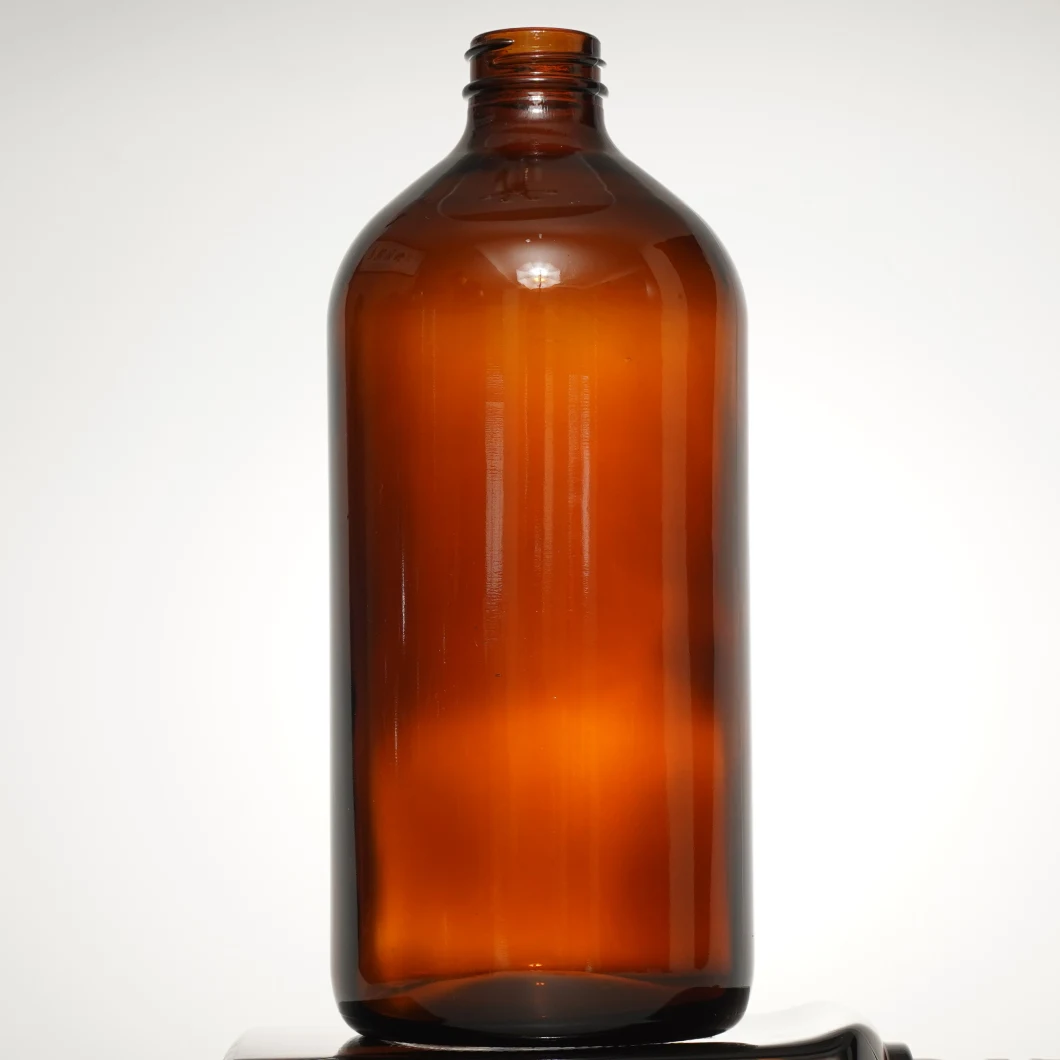 500ml Amber Boston Glass Bottle with Screw Cap for Liquid Medicine