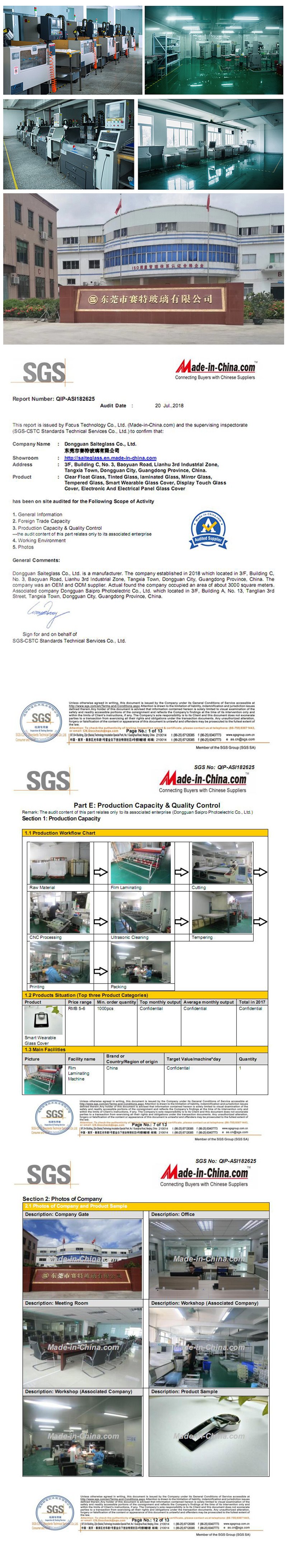OEM Tempered Toughened Cover Protecting Screen Clear Glass