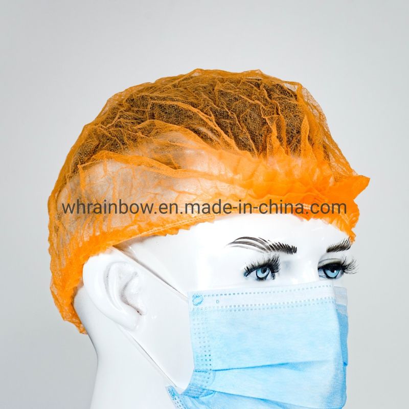 Red PP Disposable Surgical Caps for Nursing / Surgical Bouffant Caps