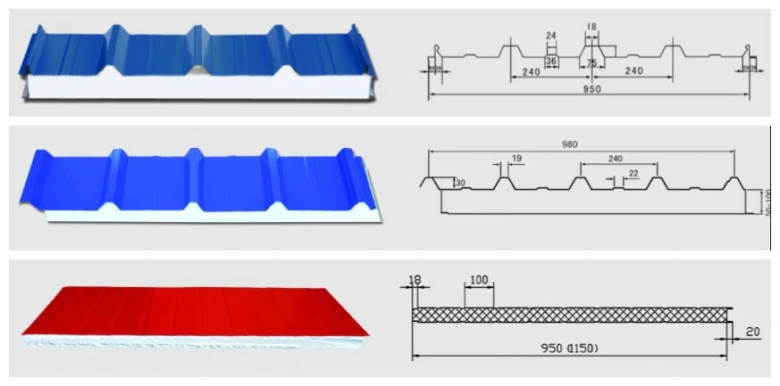 Good Quality Polystyrene Sandwich Panel for Depot Wall Cladding