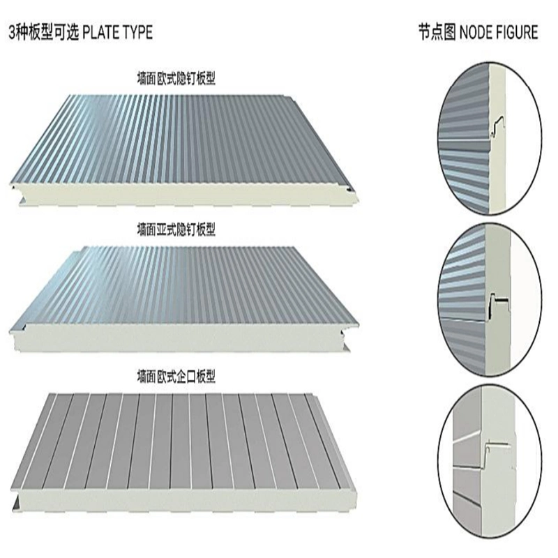 New Type Building Wall Roof Rockwool Sandwich Panel for Steel Structure