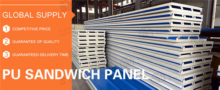 50mm PU Sandwich Panel for Cold Room Partition Walls Sports Hall