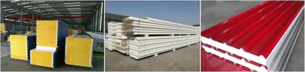 Building Materials Wall and Roof Fireproof/Soundproof Rockwool/EPS/PU Insulated Sandwich Panel