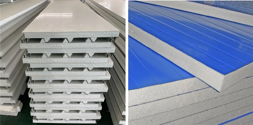 Thermal Insulated and Decorative EPS/PU/Rockwool Sandwich Wall Roof Panel for External Wall Cladding