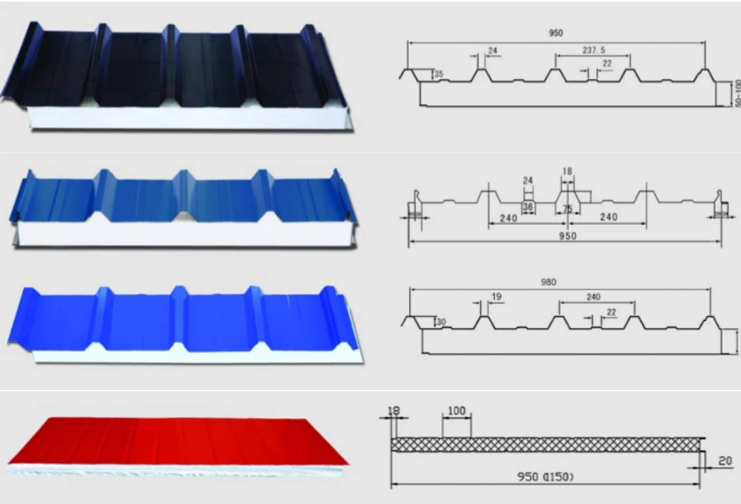 Wiskind Building Material EPS Sandwich Wall Panel Good Insulation Best Price Polystyrene Sandwich Panel for Prefab House/Container House/Workshop