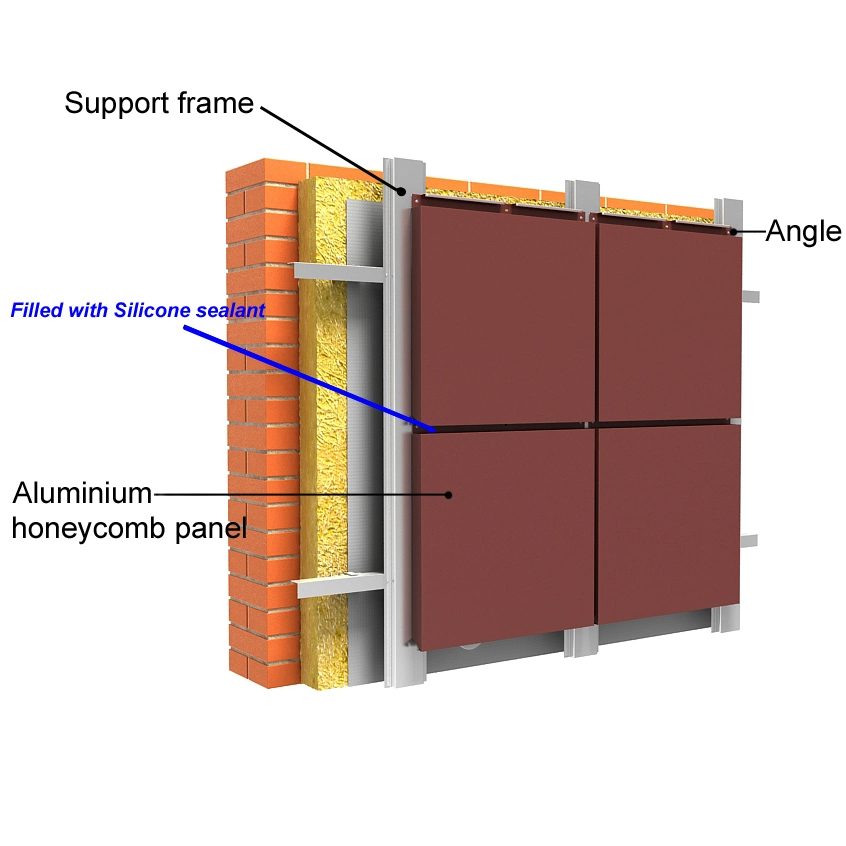 Circle Curved Aluminium Honeycomb Sandwich Panel for Column Envelope and Decoration