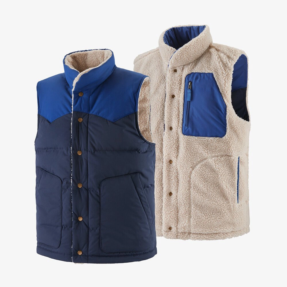 Mens Waterproof Reversible Winter Vest W Two Ways Zipper Down Vest