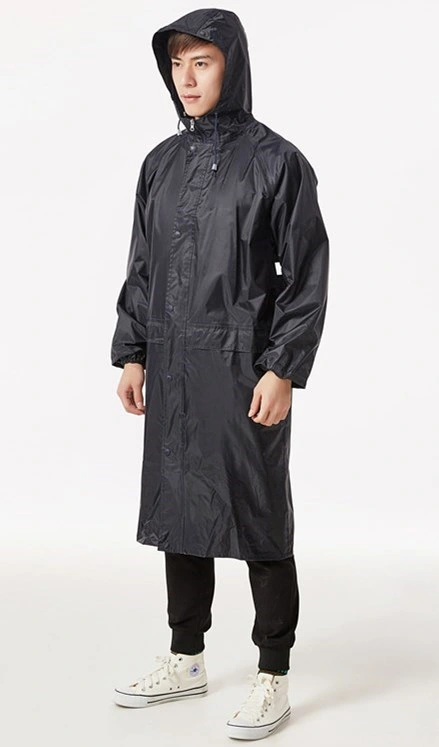 190t Polyester Adult Long Raincoat/Rain Coat/ Longrain Coat PVC Raincoat Rain Gear Rain Rain Coat