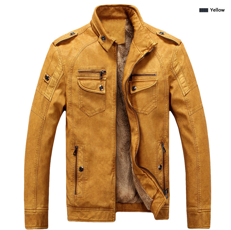 Plus Size Logo Customised Mens Winter Jackets Coats Leather Cowhide Slim Motorcycle Jackets