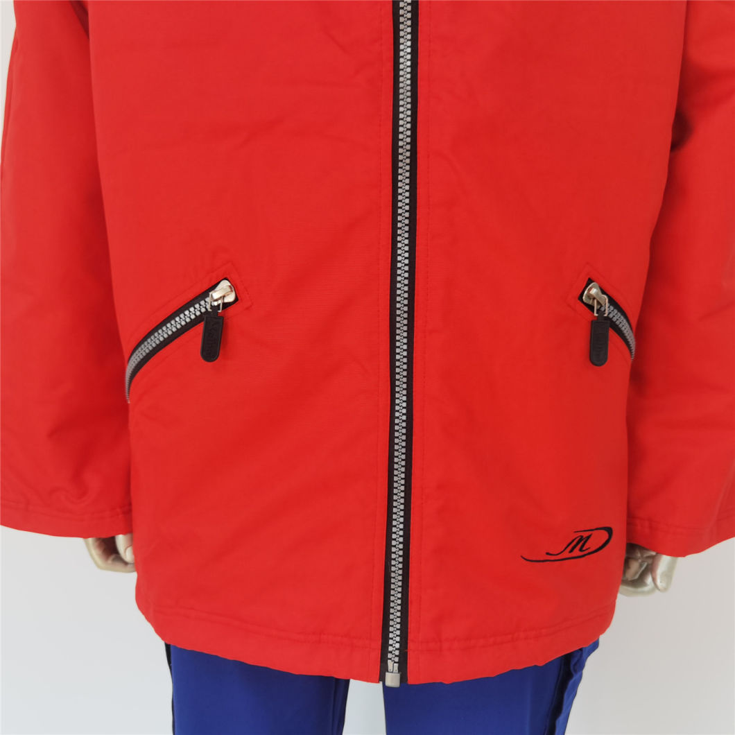 Fashion Red Durable Oxford Winter Garment Multipockets Parka Waterproof Windproof Outdoor Padding Jackets