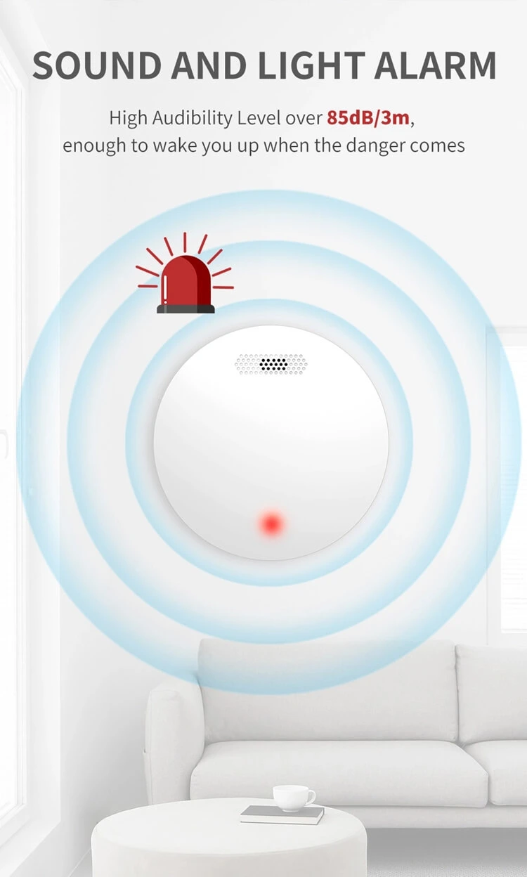 Wireless 433MHz/315MHz Temperature Heat Smoke Sensor Detector 2 Into 1 Alarm Sensor