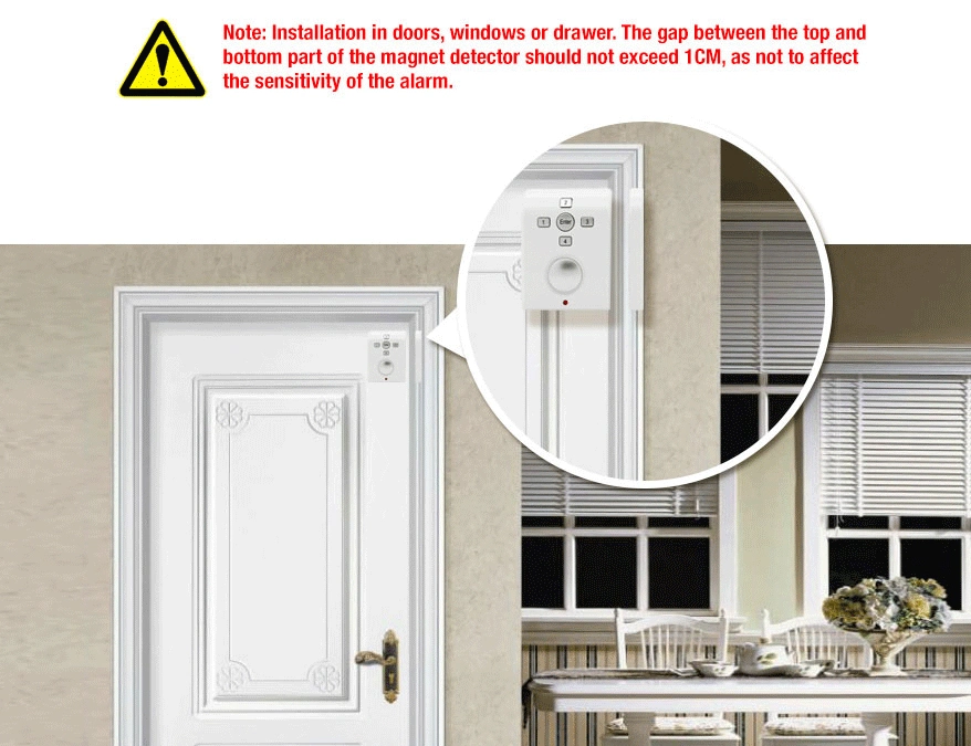 Home Security Wireless Door and Window Magnet/ Mini Sensor Alarm